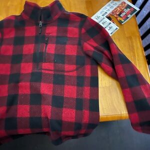 North Face plaid fleece zip